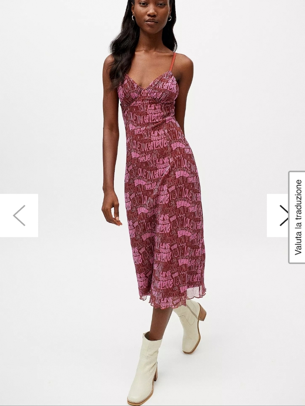 Urban Outfitters Pink “Love” Midi Dress